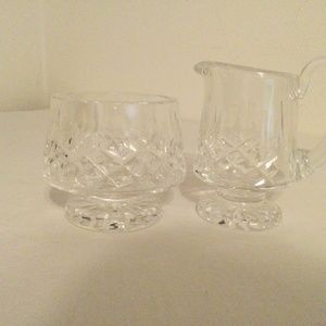 Waterford Crystal Footed Lismore Creamer and Sugar Bowl set